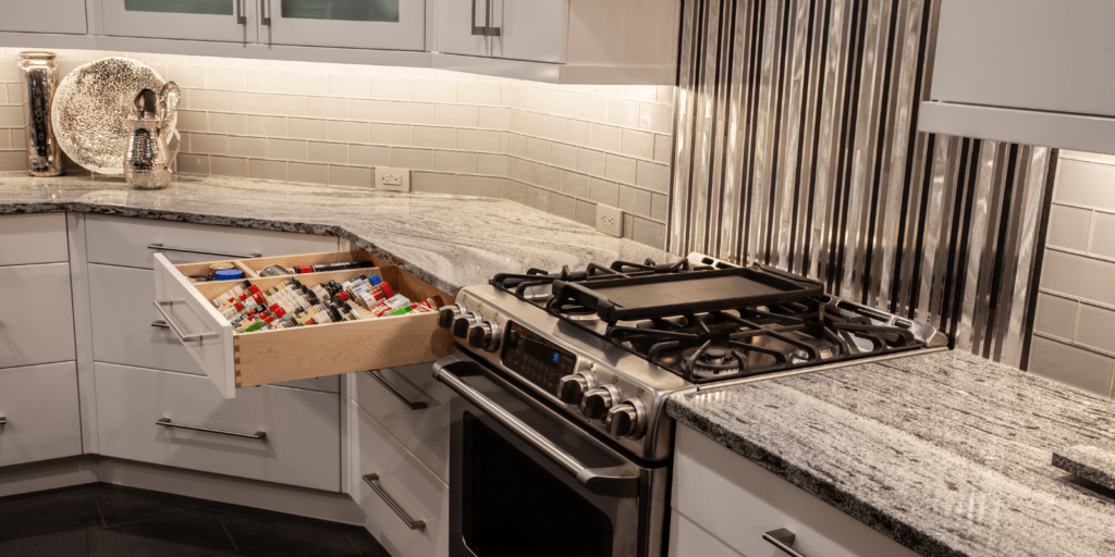 Kitchen cabinets with undercabinet lighting
