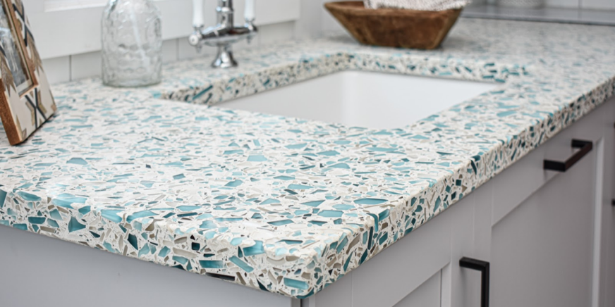 Recycled-crushed-glass-countertop
