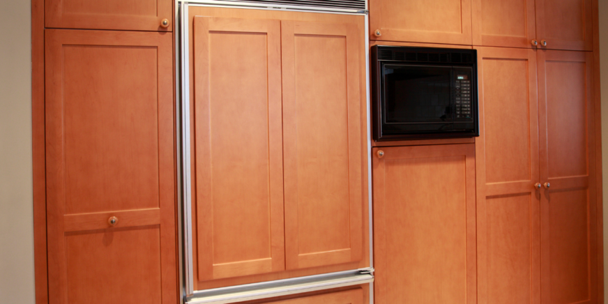 Natural-looking maple cabinets