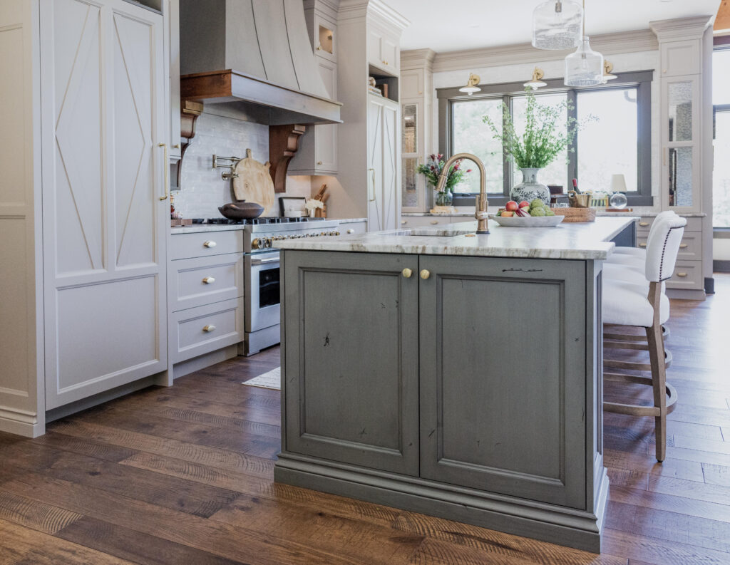 dusty green kitchen cabinets