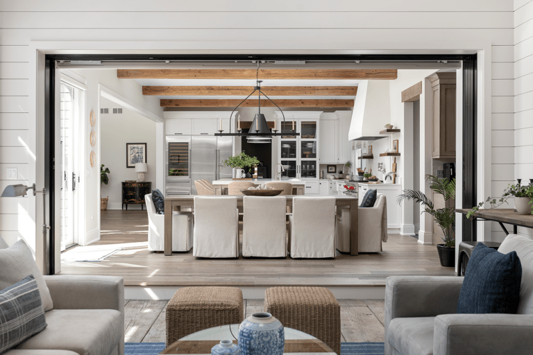 open concept kitchen with view to living room