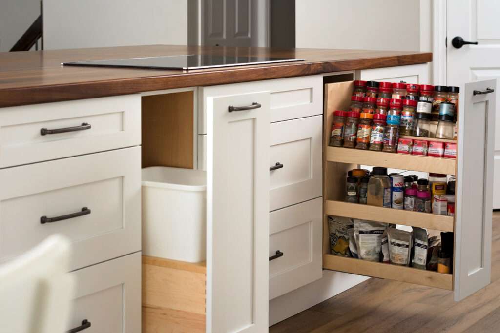 quality cabinets with custom pull out cabinet