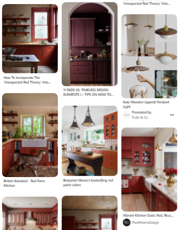 red kitchen cabinets pinterest