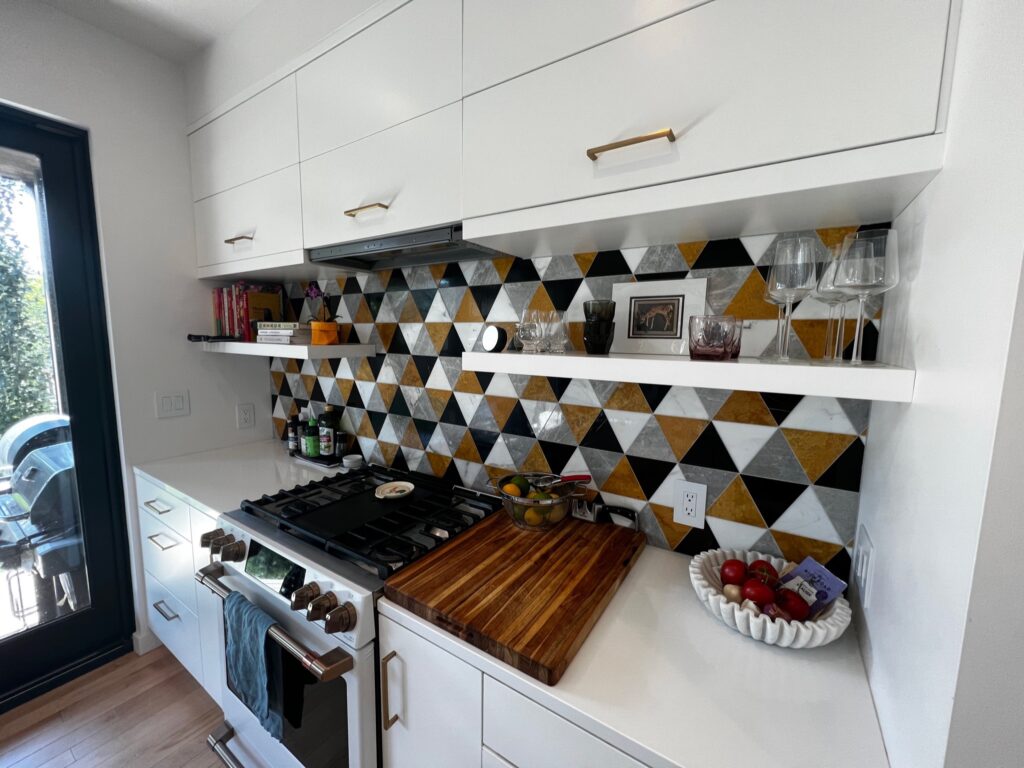 kitchens with floating shelves