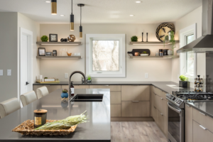 kitchens with floating shelves