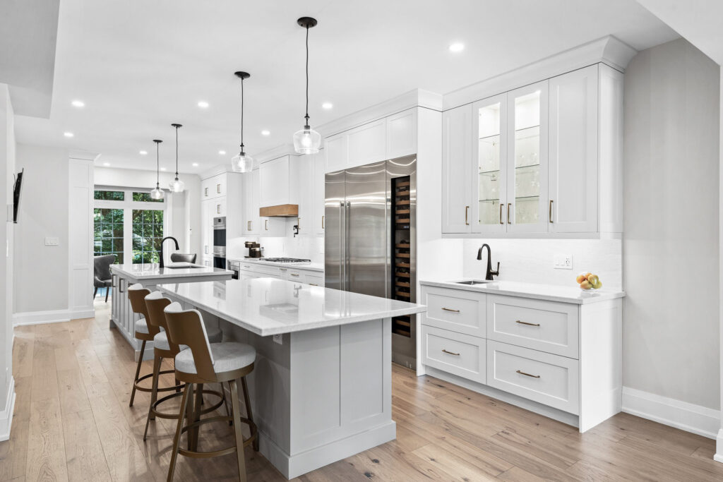 grey and white kitchen