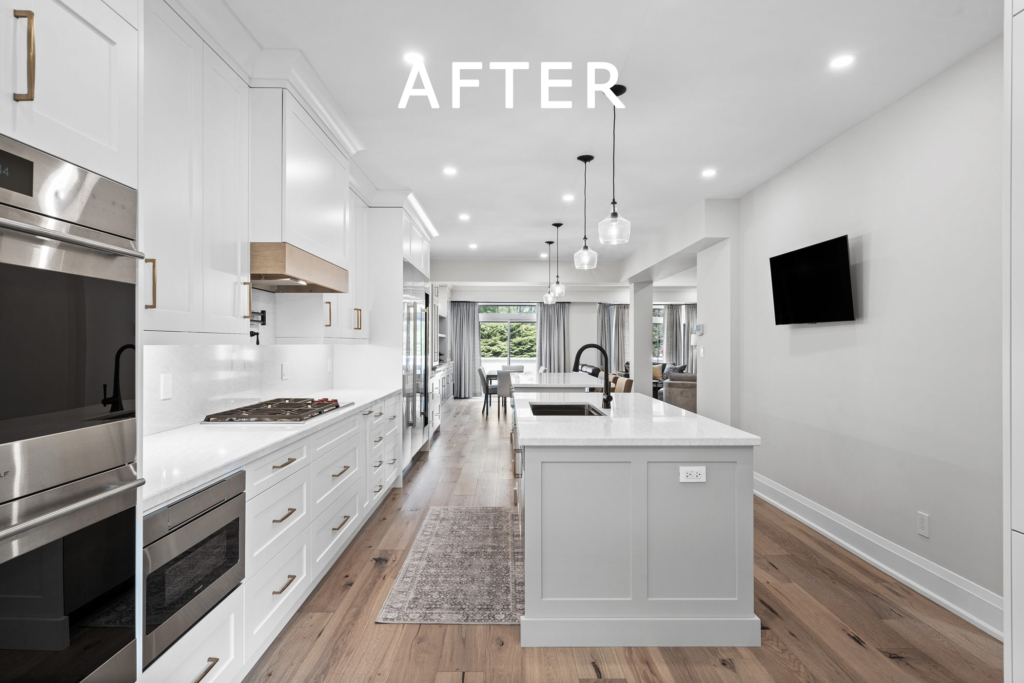 grey and white kitchen