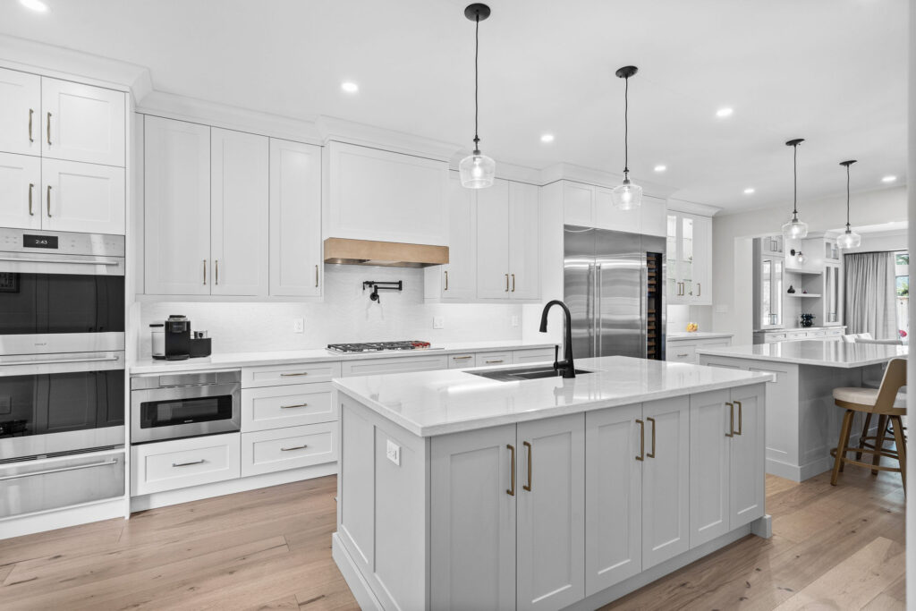 grey and white kitchen