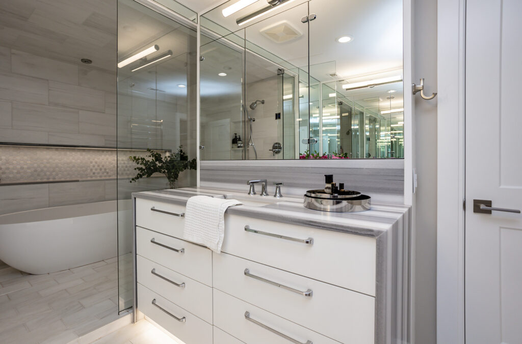 white bathroom cabinets