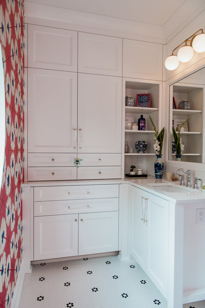 white bathroom cabinets