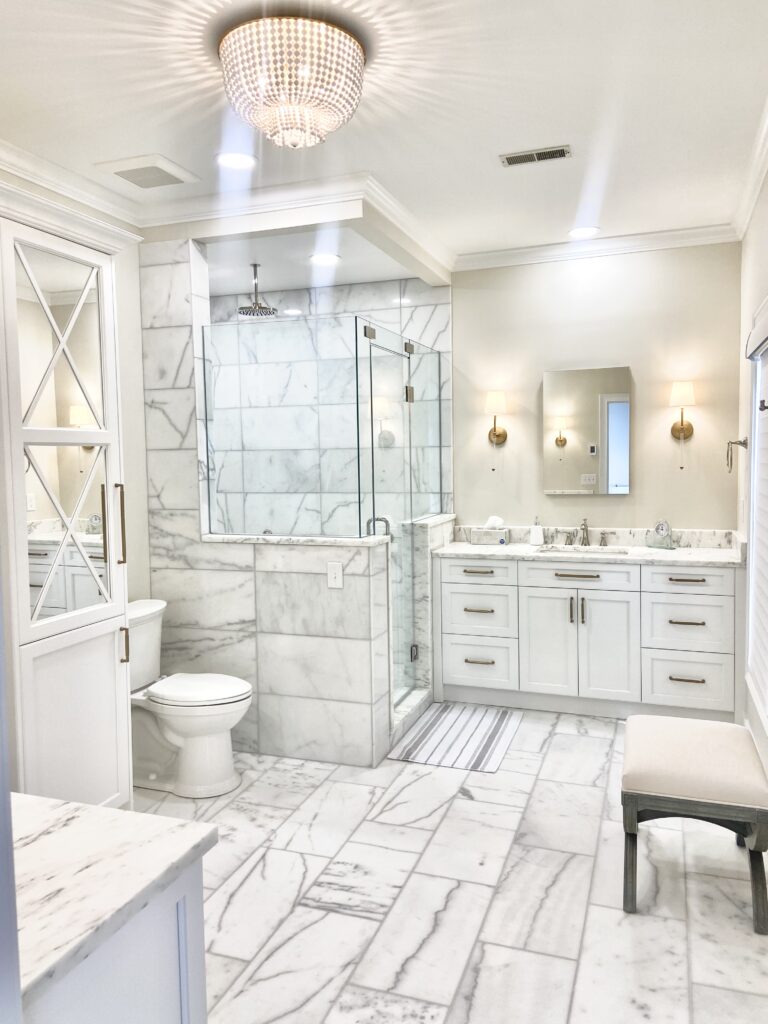 white bathroom cabinets