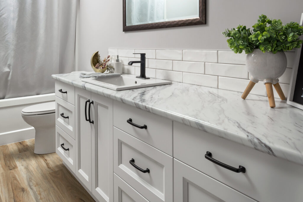 white bathroom cabinets