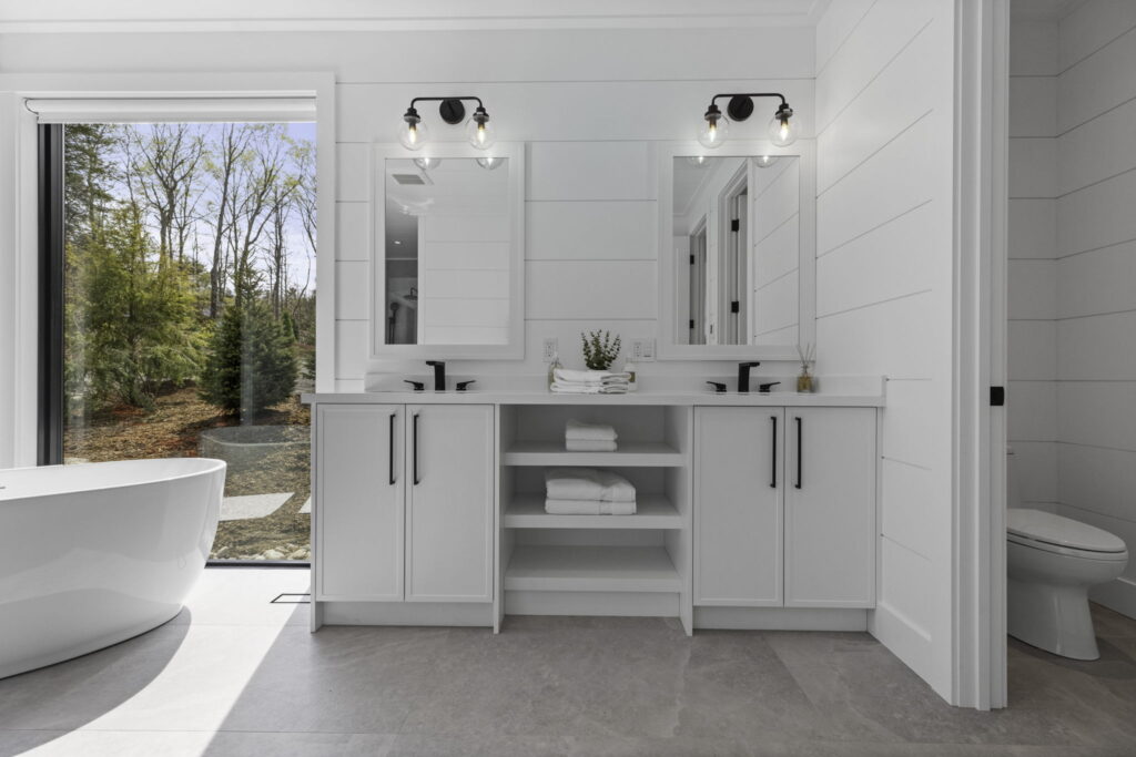 white bathroom cabinets