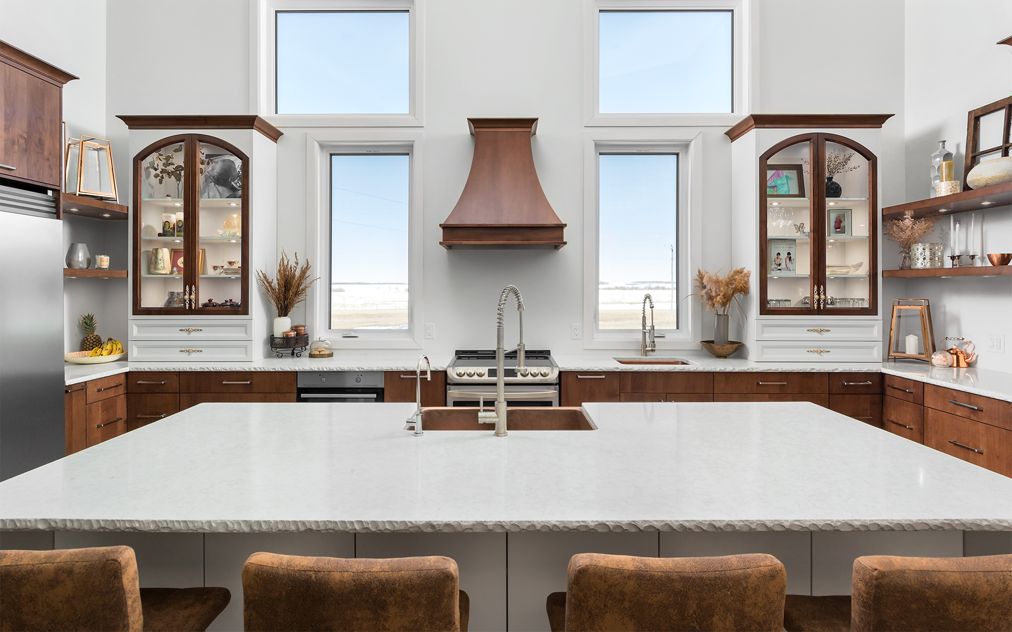 The Best Ideas for Wood Cabinets with White Countertops