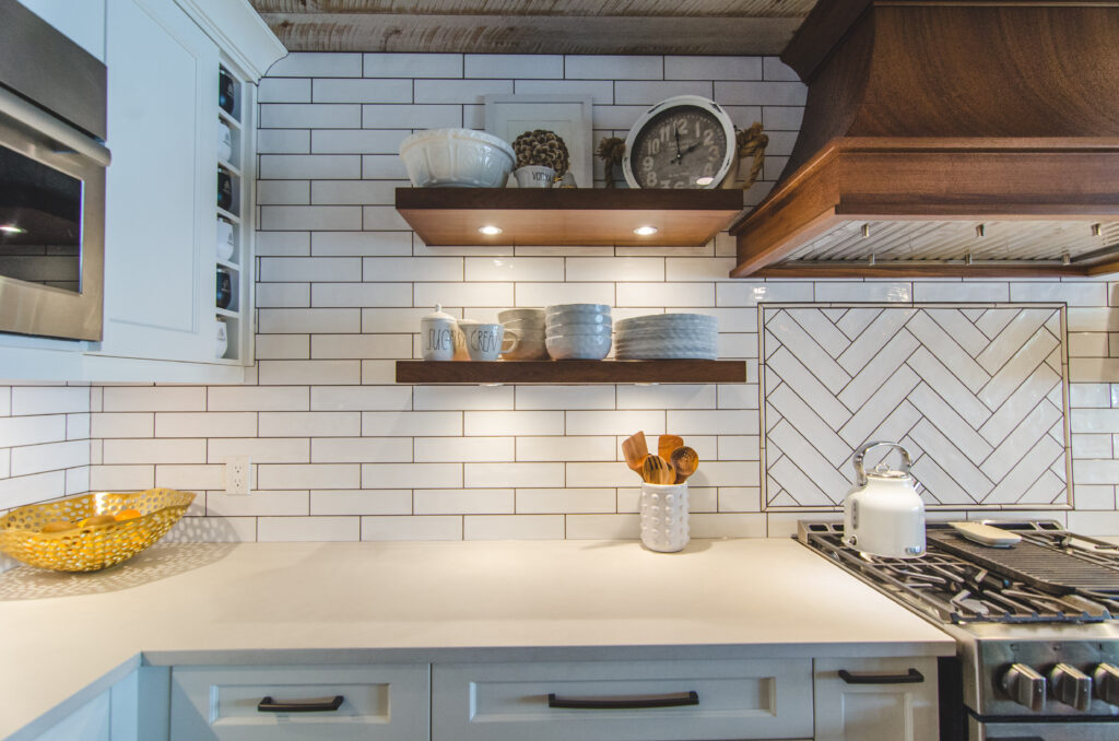 kitchen with subway tile backsplash