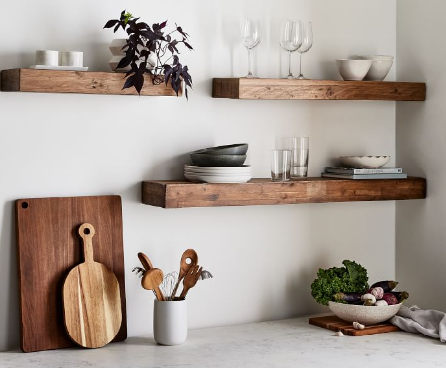 kitchen cabinet alternatives reclaimed wood shelves