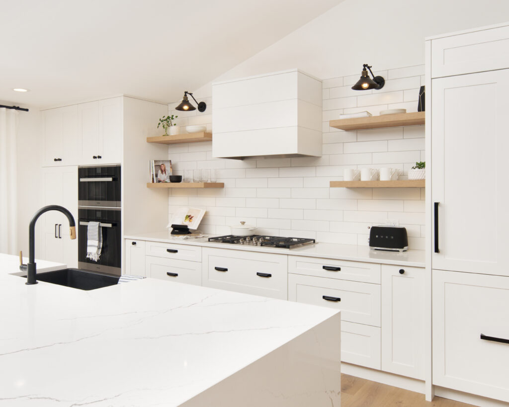 kitchen with subway tile backsplash