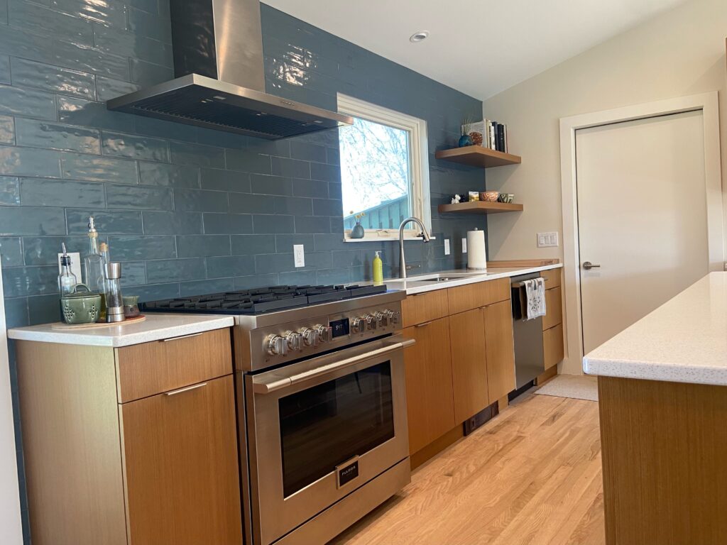 kitchen with subway tile backsplash