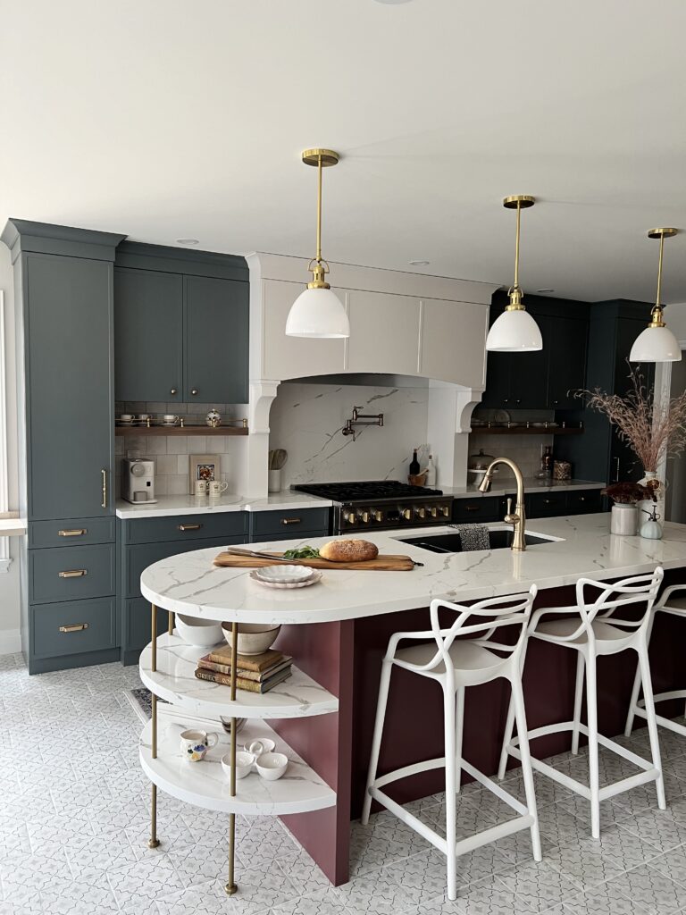 curved kitchen island