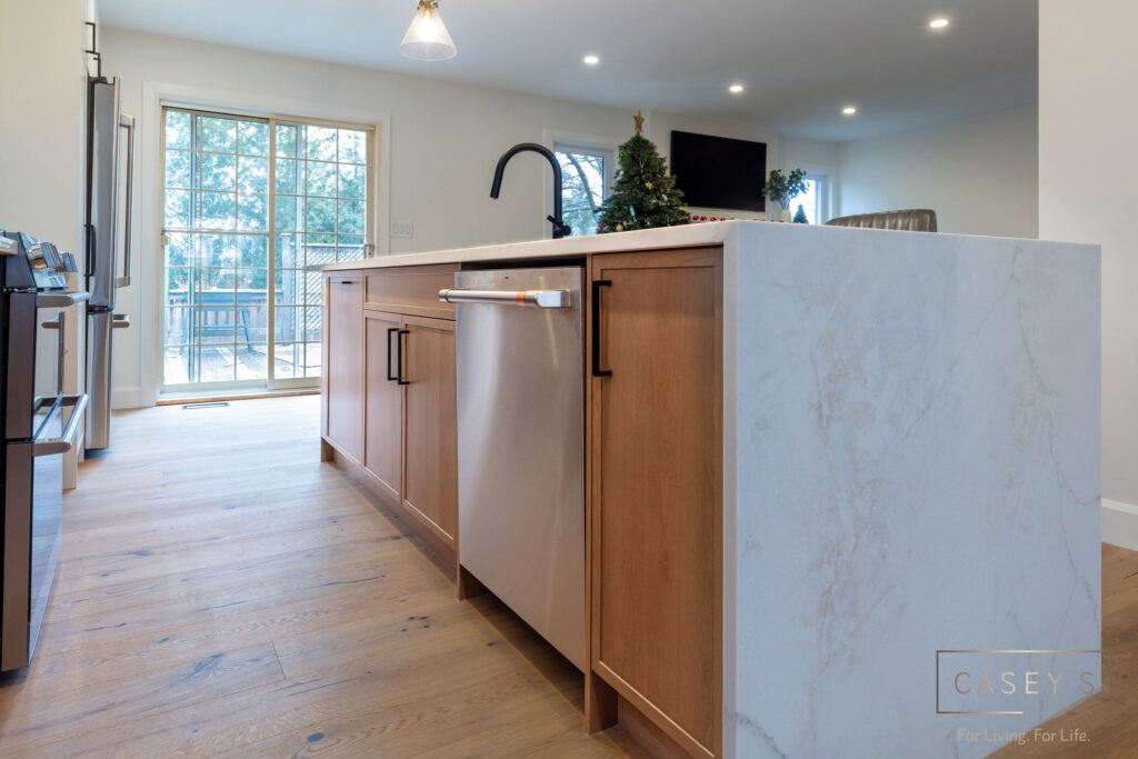 white and wood cabinets
