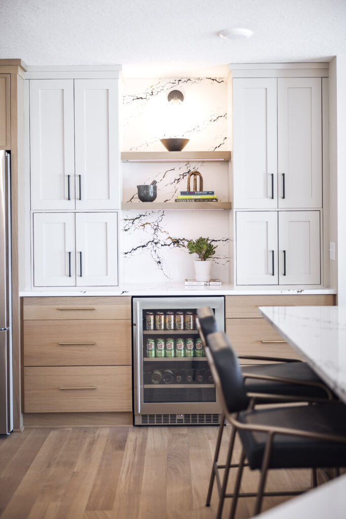 how to style wood cabinets