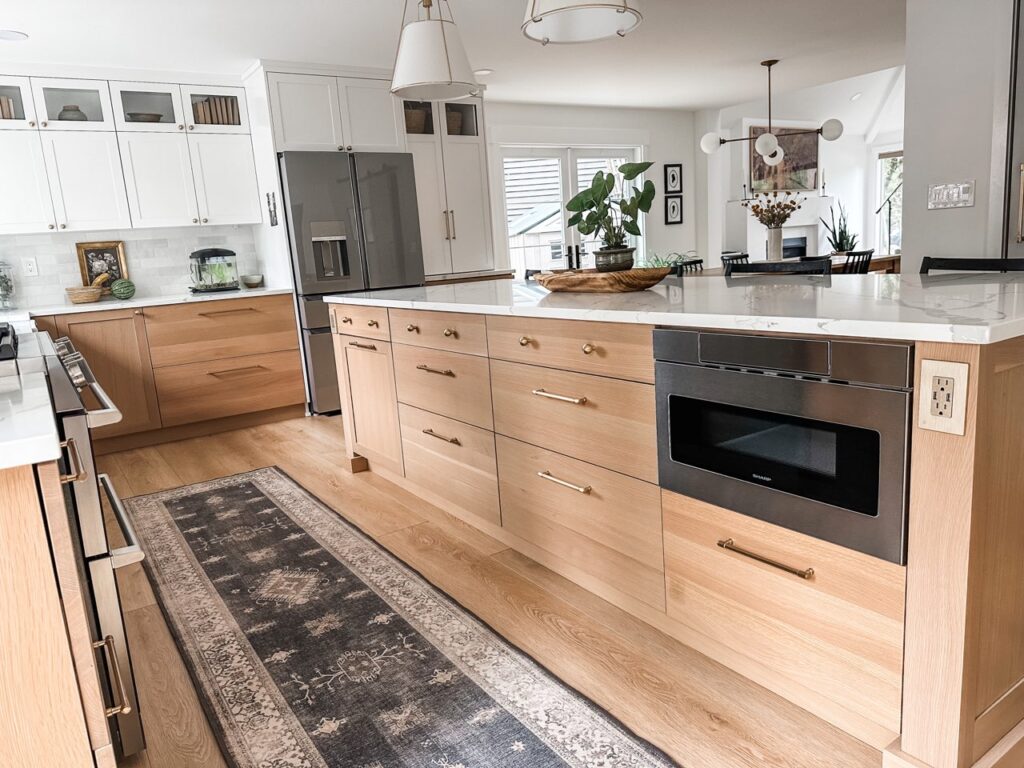 how to style wood cabinets