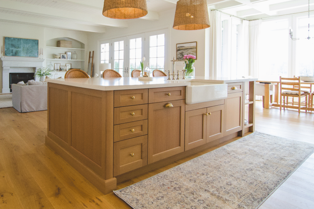 Wood Cabinets with Gold Hardware