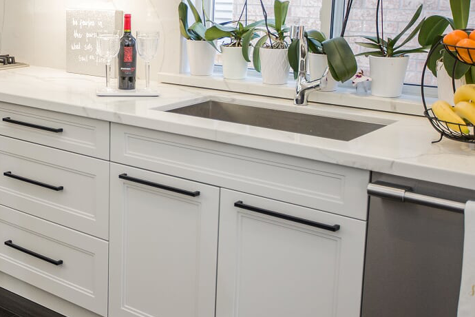 cabinet false front sink