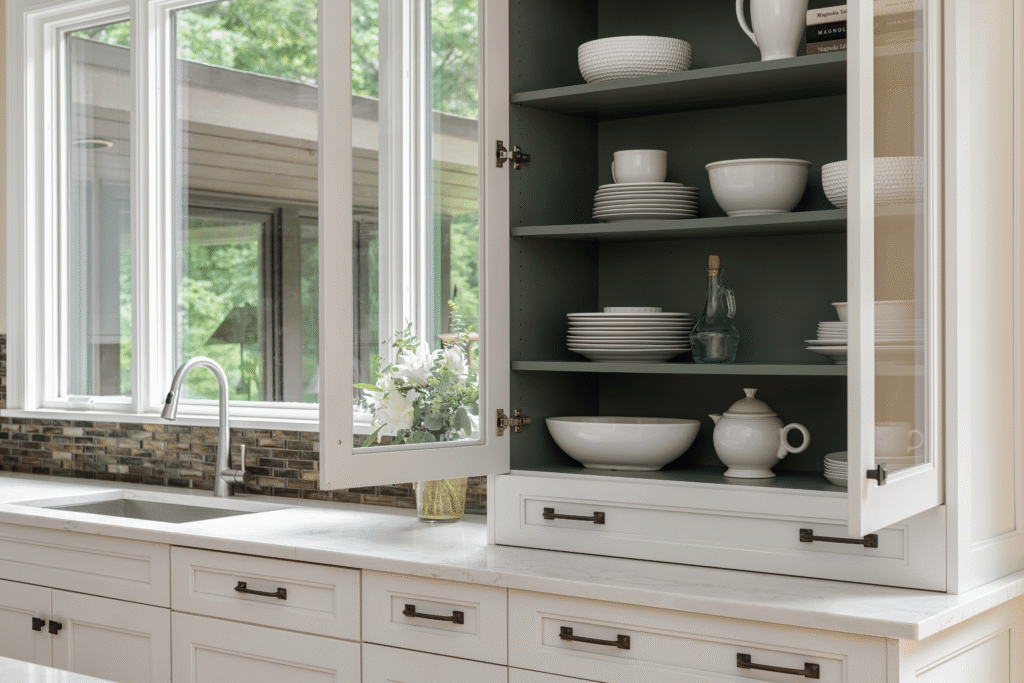 Arched Cabinet with Glass Doors