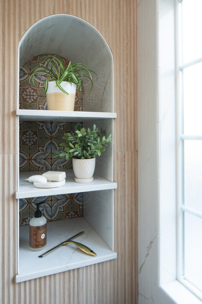 Arched Cabinet with Glass Doors