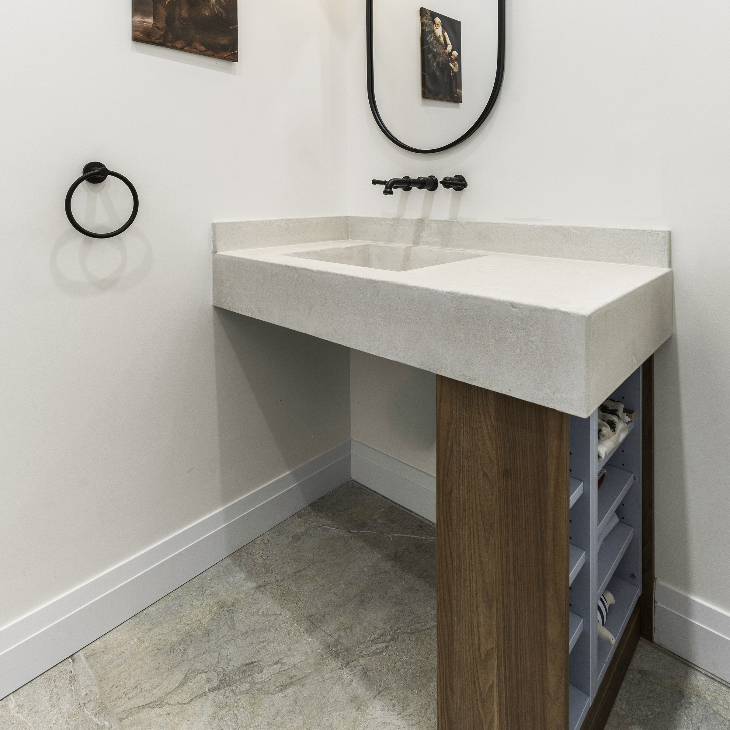 Sage-green Melamine and Knotty Alder kitchen