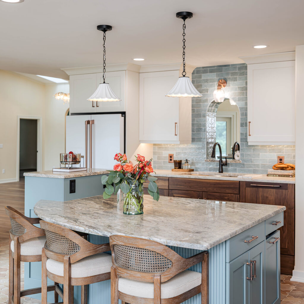 maple kitchen cabinets in aegean teal and dove wing accessible mediterranean