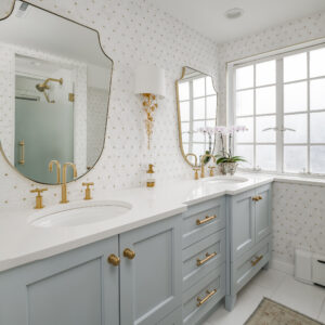 Beautiful Soft Grey painted Maple bathroom