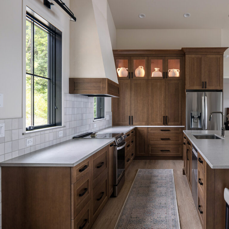 Beautiful kitchen in Oak Loft with a white countertop