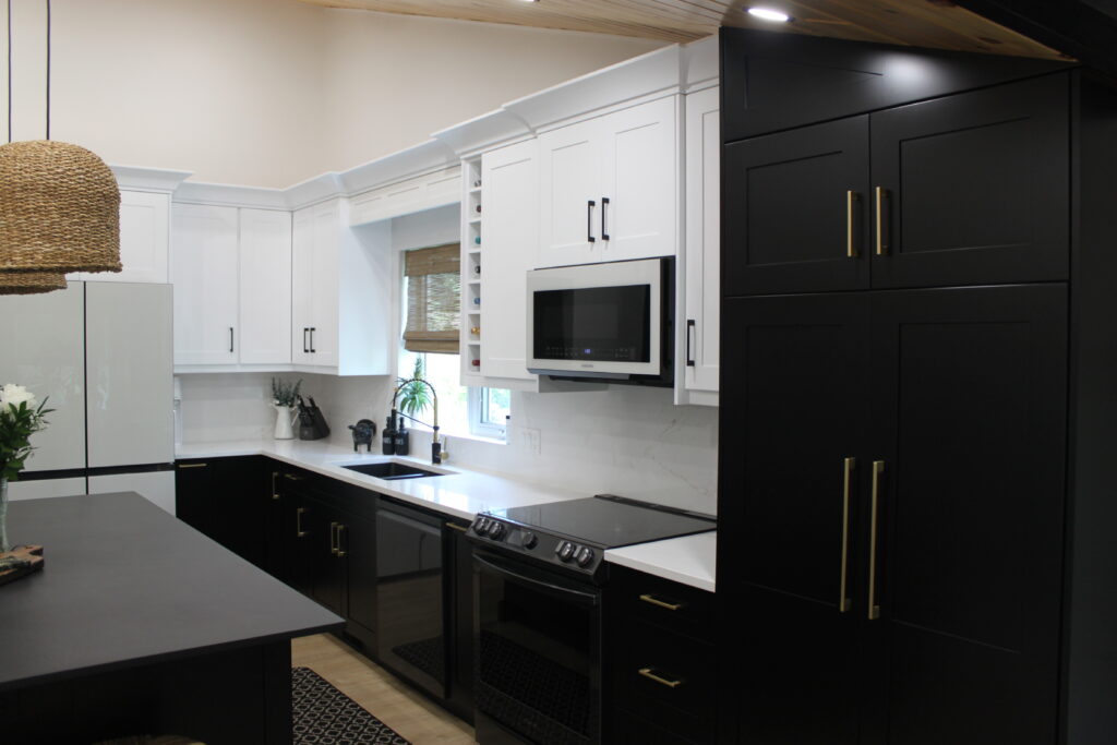 black and white cabinets