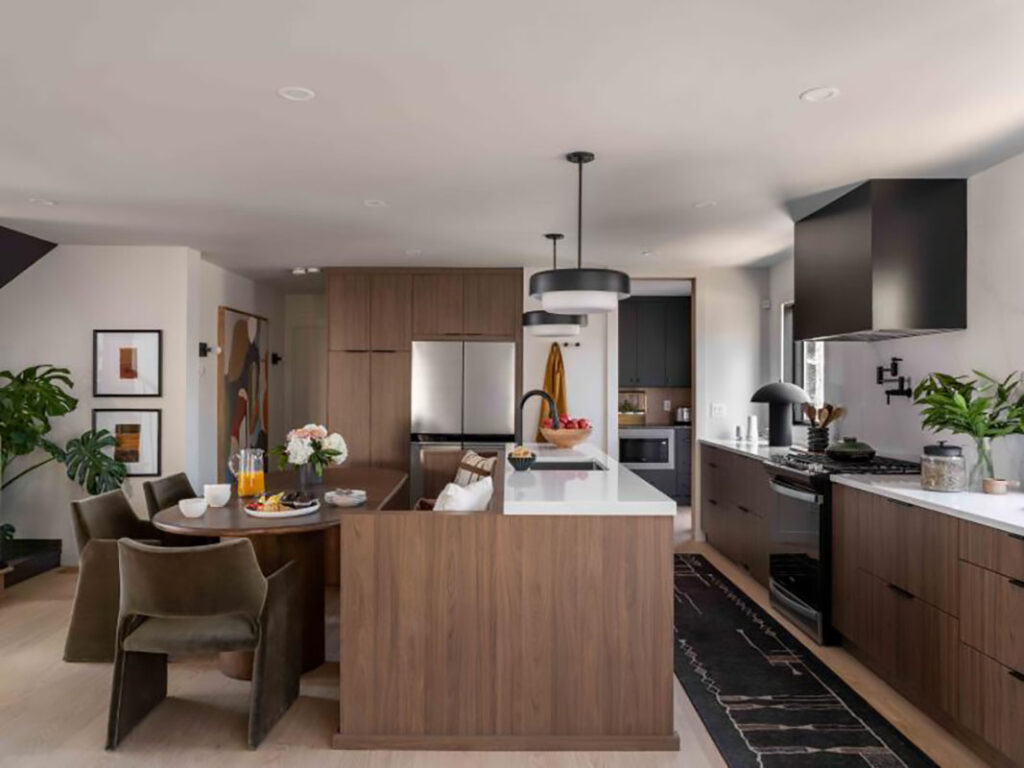 Black and Wood Kitchen Cabinets