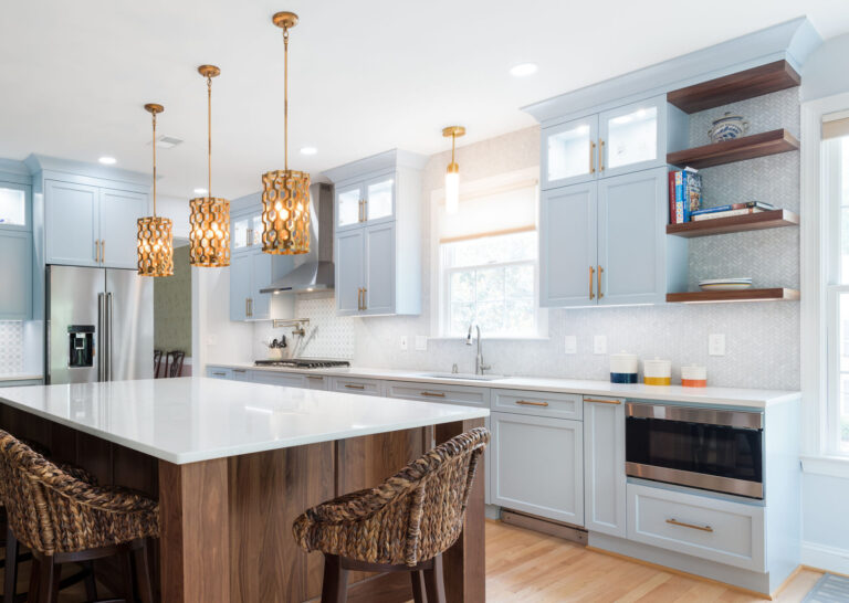 light blue kitchen cabinets