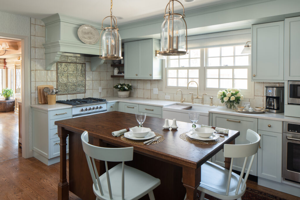 light blue kitchen cabinets