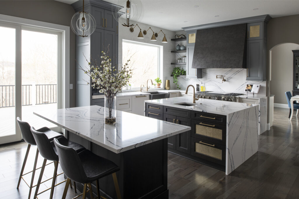 waterfall kitchen island