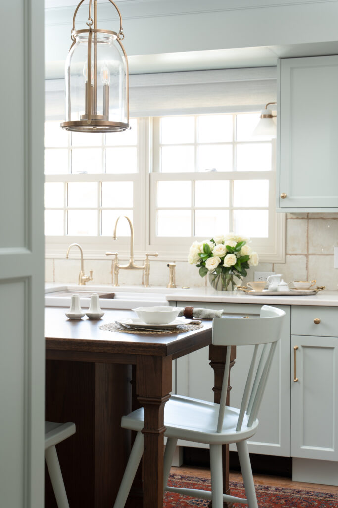 farmhouse blue kitchen cabinets
