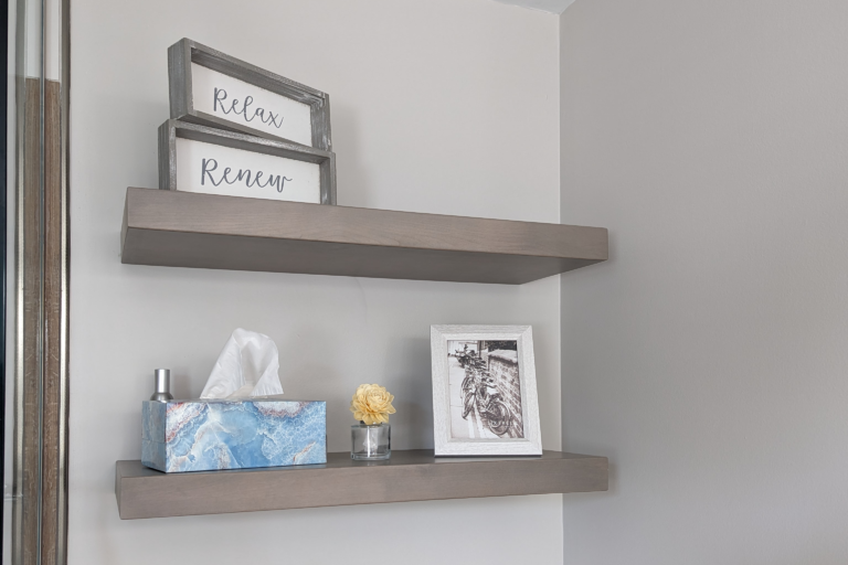floating bathroom shelves