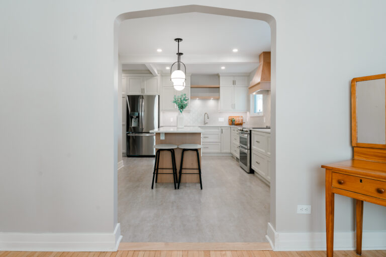 kitchen with archway